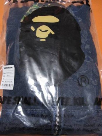 BAPE Indigo Shark Full Zip Hoodie